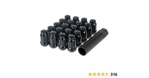Amazon Com Black Spline Drive Lug Nuts 12x1 5 24pc Tool Industrial Scientific