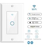 Smart Light Switch with Dimmer - No Hub Required - Control Lights from Phone via Wi-Fi, has Timer Function, Control Your Fixtures From Anywhere, Compatible With Alexa, Google Home