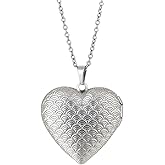 Heart Locket Necklace Pendant Dainty Memorial Keepsake Locket Necklace That Holds Pictures Stainless Steel Heart Photo Box Necklace for Women Lover Mother Father Daughter Son Fashion Jewelry Gifts