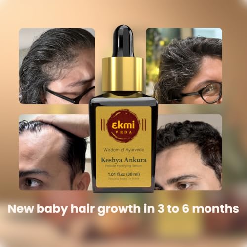 EKMIVEDA Hair Growth Dht Blocker Serum With Redensyl, Procapil, Ayurvedic Herbs, Amla, Brahmi, Capilia Longa. Follicle Stimulating Serum. Hair Loss Treatment For Women & Men, Thicker Hair 1.01 Fl Oz