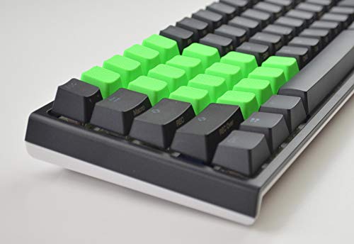 Blank TPR Rubber Gaming Keycaps 4 Keys Set 1u for Cherry MX Mechanical Keyboards Compatible OEM (R4, Neon Green) - Thumbnail 6