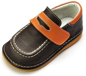 HLT Toddler/Little Kid Boy Fisherman Loafer Brown Squeaky Shoe [US 4 / EU 20]