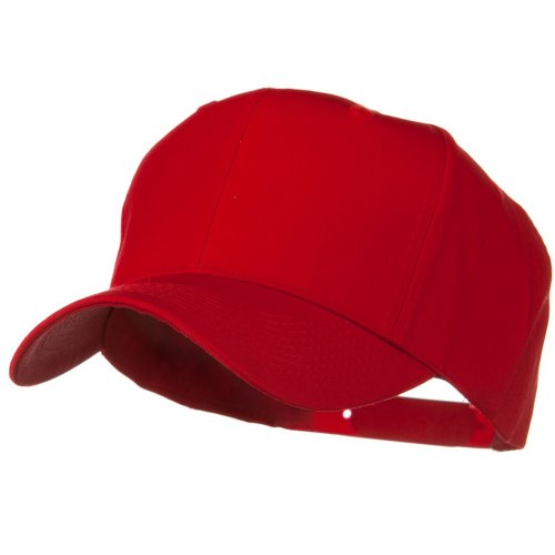 Solid Cotton Twill Pro Style Cap - Red