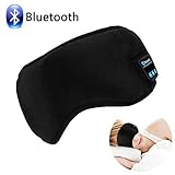 WU-MINGLU Bluetooth Sleeping Eye Mask Headphones, Travel Sleeping Headphone 4.1 Bluetooth Eye Mask Handsfree Sleep Eye Shades Music Headset Earpiece Washable for Phone iPad Tablet (Black 1)