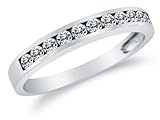 2.5mm Solid 14k White OR Yellow Gold Round Cut Channel Set Highest Quality CZ Cubic Zirconia Classic Traditional Womens Ladies Wedding Band Ring (1/2 cttw.)