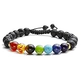 JOVIVI 7 Chakras Gemstone Bracelet Natural Stones Yoga Reiki Prayer Stone - Pack of 1-5