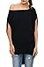 GLOSTORY Women's Off Shoulder Tops Women Casual Tee Shirts and Blouses 1667 (XL, Black)