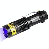 UV Flashlight Black Light 365nm LED Lamp Blacklight Pet Urine Portable Mini Pocket Detector For Dog Cat Dry Stains Bed Bug Ultraviolet Flashlights Lights With Clip SK68(1 pack)