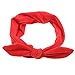 Pop Your Dream Vintage Adults Elastic Headband Cute Bunny Ears Bow Stylish Hairband Twisted Hair Decor Accessory Red