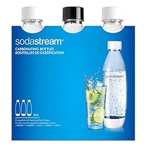 SodaStream Gesmolten flessen voor Source, Play, Power, Spirit, Fizzi en Genesis Carbonator, 1 liter, pak van 3 (3 x 1 L)