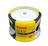 KODAK BD-R 6x 25GB 50-Pack Cakebox, White Inkjet Printable