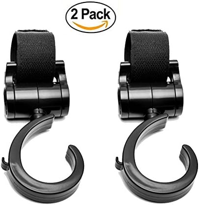 Baby Pushchair Hooks- Swivel Hangers for Diaper Changing Bag Shopping Bags Two Hook and Stroll Buggy Bag Hook Pram Hook (2Pcs/Set)