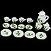 Goldblue Dollhouse Miniature 15pcs Dining Ware Tea Set White with Clover