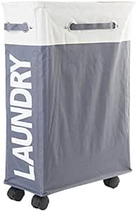 Fltaheroo - Cesta plegable para la ropa con ruedas, cesta de