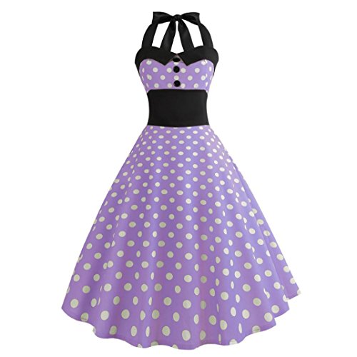 image for Daoroka Women Dress Women Dress Daoroka Sexy Vintage Halter Polka Dot 