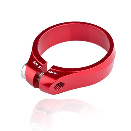 EASTERN POWER Seatpost Clamp, Bicycle 34.9mm Ultra-Light Seat Clamp, Anodized CNC Red Seat Post Clamp, Aluminum Alloy Seat Tube Lock Collar