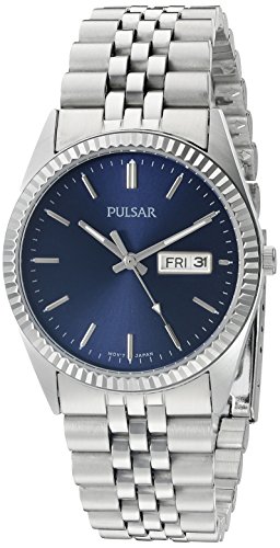 Pulsar men s pxf303 functional analog display japanese quartz sil…