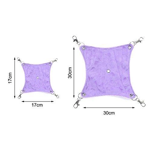 Small Pet Hanging Beds Soft Fleece Hammock with Random Embossing for Hamsters Chinchillas(Random Color) M - Thumbnail 6