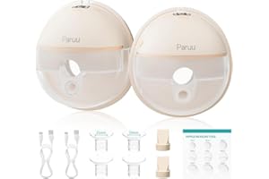 Paruu P16 Wearable Breast Pump, Hands-Free Portable Electric Breast Pump with 4 Modes & 12 Suction Levels, 309mmHg Max Powerf