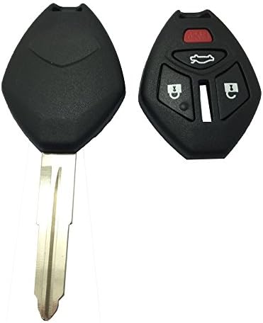 Car Keyless Entry Right Groove Smart Key Shell Case Fob for Mitsubishi Eclipse Endeavor Galant Lancer Outlander Miragentry Car Key Shell Uncut Key No Chip Fob (Black)