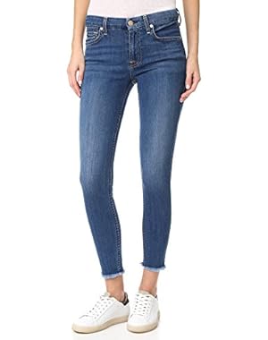 7 For All Mankind Women's b(air) Ankle Skinny Jeans with Raw Hem
