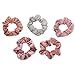 Velvet Hair Scrunchies for Women- 5 pack Velvet Scrunchie for Ponytails, Braids and Buns (Matte Velvet Blush)