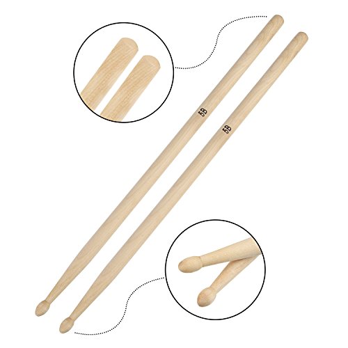 Mudder 3 Pair Classic Maple Wood Drum Sticks Drumsticks Wood Tip Drumstick Student Drum Sticks Musical Parts (5B)