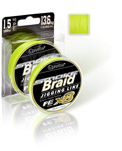 Quantum Premium Smoke Braid 8 Fach geflochtene Angelschnur Gelb
