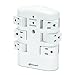 Innovera Wall Mount Surge Protector, 6 ac outlets, 2,160 j, White