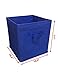 Sodynee? Foldable Cloth Storage Cube Basket Bins Organizer Containers Drawers, 6 Pack, Blue
