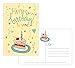 One Jade Lane - Whimsical - Happy Birthday POSTCARDS (Self-mailer) - 40 Cards - Heavy Stock - 4 Designs, 10 of each - Postage Saver.