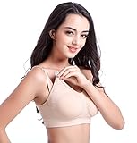 ABUSA Womens Seamless Nursing Bra Bralette L Beige