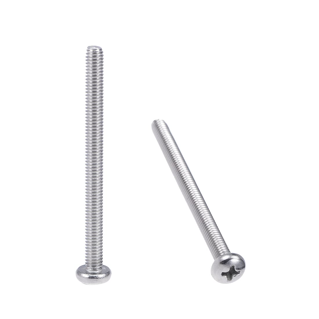 sourcing map M4x50mm Machine Screws Pan Phillips Cross Head Screw 304 Stainless Steel Fasteners Bolts 60Pcs