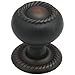 Cosmas 4040ORB Oil Rubbed Bronze Rope Cabinet Hardware Knob w/ Backplate - 1-1/4" Diameter
