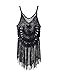 CXINS Women's Crochet Cover Ups Hollow Out Bikini Swimsuit Bathing Suit Cover Up for Pool Swimwear Tassel Beach Dress Size S Black