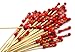 PuTwo Cocktail Picks Handmade Toothpicks 4.7” 100ct Red Beads with Rope
