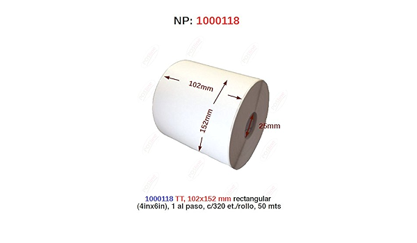 BestVal 1000118 Blanco Self-adhesive printer label etiqueta de impresora -  Etiquetas de impresora (Blanco, Etiqueta para impresora autoadhesiva,  Transferencia térmica, ITT4100B POSline ITT4050 POSline ITT4100 POSline  ITT4200 POSline GK420t Zebra GC420 