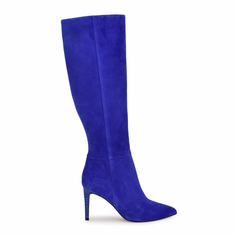 Nine West Women’s Richy Boot, Blue Suede 422, 10