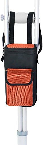 Ez2care Crutch Bag, Quality Water Resistant Pouch, Superior Design and Protection,Orange