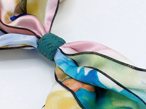 Custom Braided Kangaroo Leather Scarf or Wild Rag Slide Color Teal