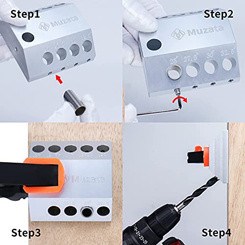 Muzata Upgraded Drill Guide for Cable Railing Lag Screw Kit Wood Post