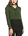 ACEVOG Womens Casual Chiffon Ladies V-Neck Cuffed Sleeve Blouse Tops (XX-Large, Army Green)