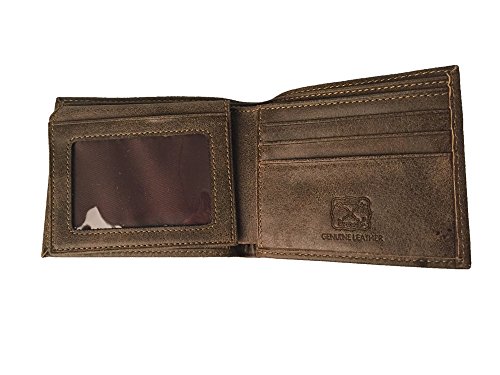 Twisted X Brown Leather Bi-fold Wallet with Orange Twisted X Logo