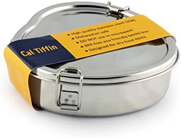 Cal Tiffin Stainless Steel HEART Bento Lunchbox 25 oz, 2-compartment - Eco friendly, Dishwasher Safe, BPA free, Great for Lunch or Snacks