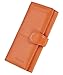 Travelambo Womens RFID Blocking Wallet Trifold Ladies Luxury Leather Clutch Travel Purse (elite orange)