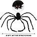 Dreampark Halloween Giant Spider Decorations, Scary Halloween Decorations Fake Large Hairy Spider Props for Outdoor Window Wall and Yard Decor (4.9FT)