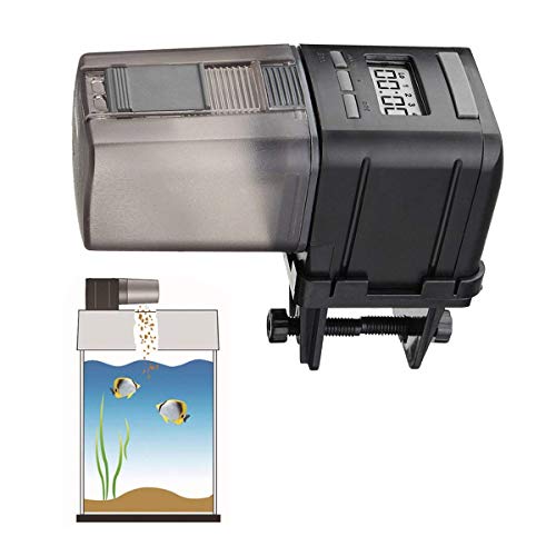 JoyMall Automatic Fish Food Feeder,Auto Feeder,Battery Fish Feeder LCD Display Feeding Time Setting, Suitable Small Fish,Tropical Fish, Gold Fish,Fish Tank Turtle Tank