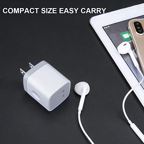 USB Plug, USB Wall Charger 3 Pack, GiGreen Dual Port Electrical Plug Wall Outlet Charger Cube 5V 2.1A Charging Block Compatible iPhone 16 15 14 13 12 11 X,Samsung S25 S24 S23 S20 S10 S9 Note20,LG,Moto