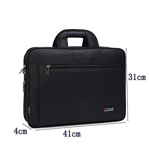 Borsa del computer portatile da 15.6 pollici Scomparti multipli Borsa da lavoro a tracolla impermeabile per tablet-Nero 1