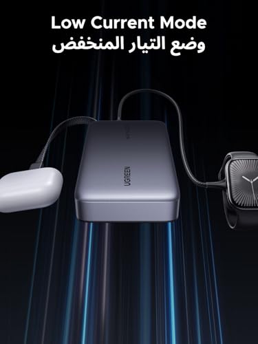 UGREEN Power Bank 20000mAh, 67W Fast Charging with Built in USB C Cable, Portable Charger for Laptop/Samsung/iPhone/Xiaomi, LED Display Battery Pack, 65W Self Charging,Nexode Series